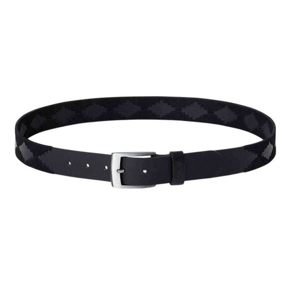 Osprey Mens The Mendoza Geometric Pattern Leather Belt / Black